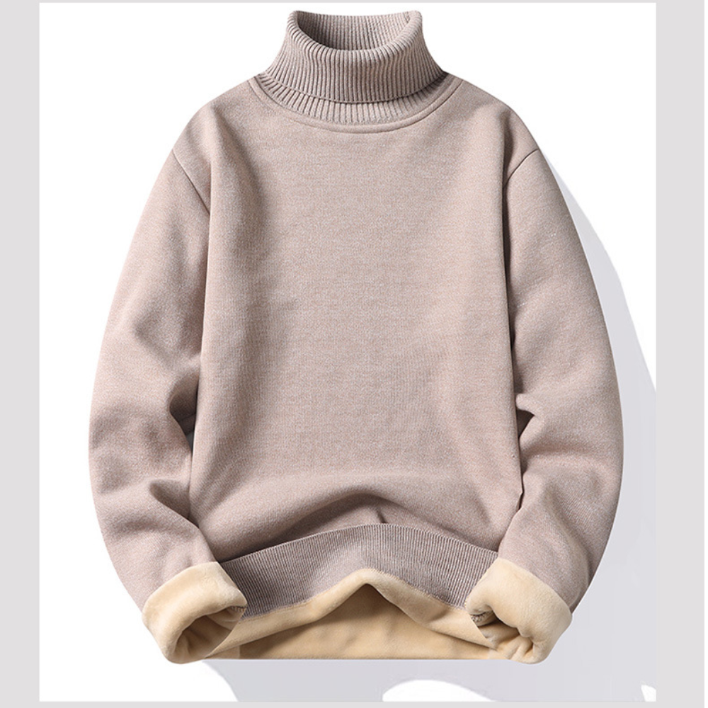 Men's lined turtleneck jumper | Warm winter jumper