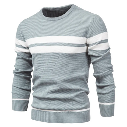 Striped men's sweater with modern design for stylish appearances