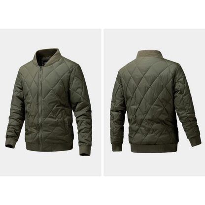 Men's quilted transitional jacket - Lightweight, diamond pattern, with zip