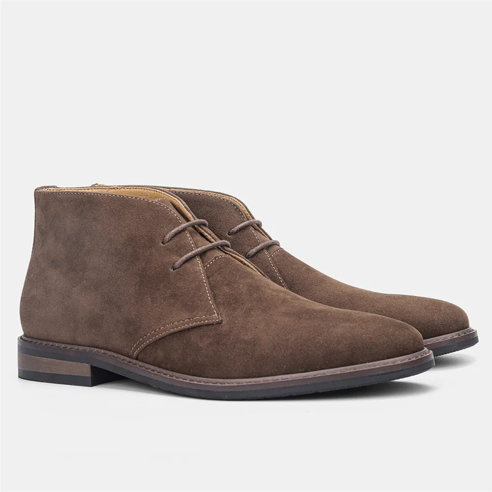 Elegant suede chukka boots for men, classic casual shoes