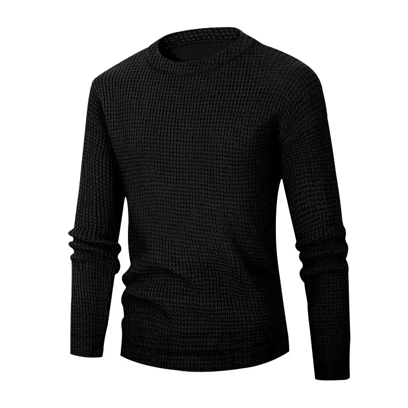 Textured round neck men's trui for casual street style