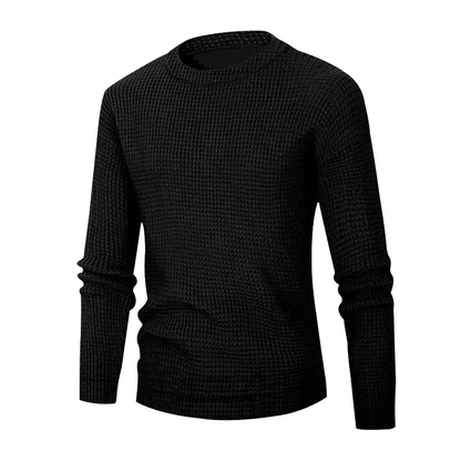 Textured round neck men's trui for casual street style