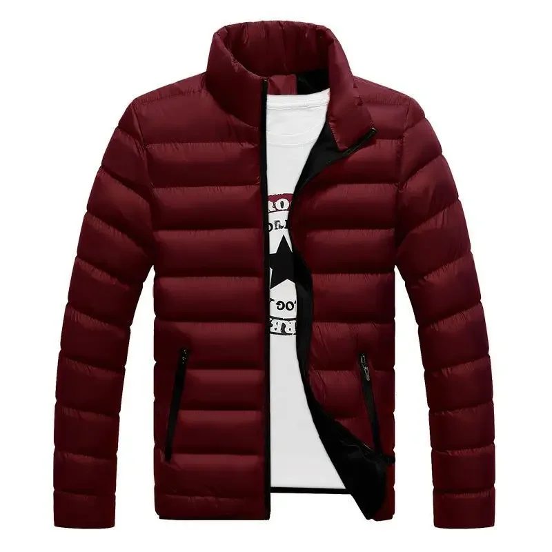 Men's puffer jacket with side pockets and front zip