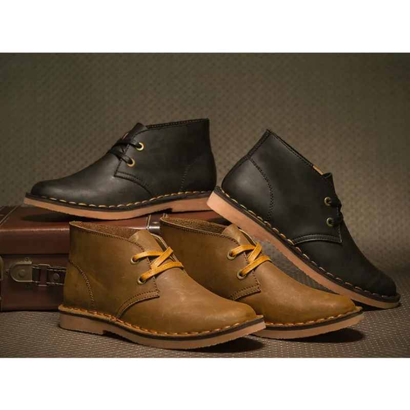 Timeless leather chukka boots for men, comfortable and durable