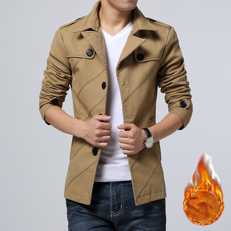 Casual men's coat - Lightweight trench coat with a modern design