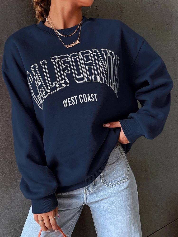 California West Coast Sweatshirt With Oversized Fit - Women's Sweater