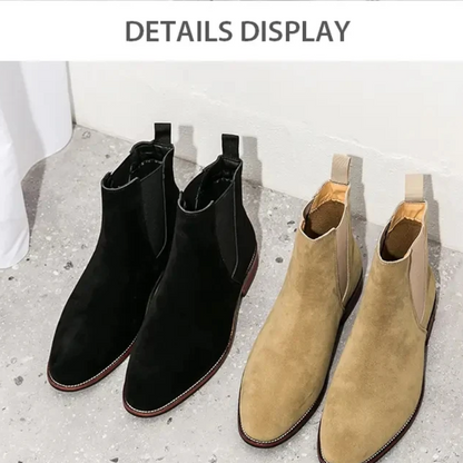 High-quality suede Chelsea boots for men with rubber soles