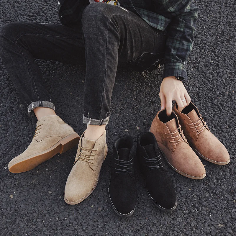 Suede chukka boots for men, Comfortable and casual ankle boots