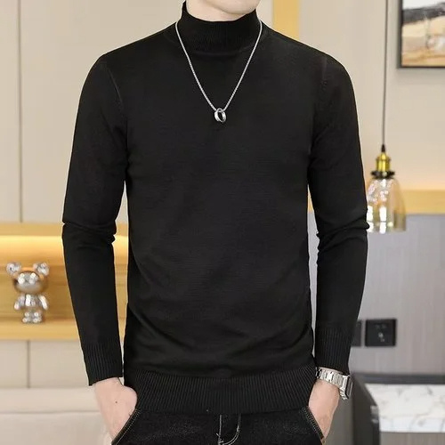 Elegant turtleneck jumper men | slim fit knitted jumper