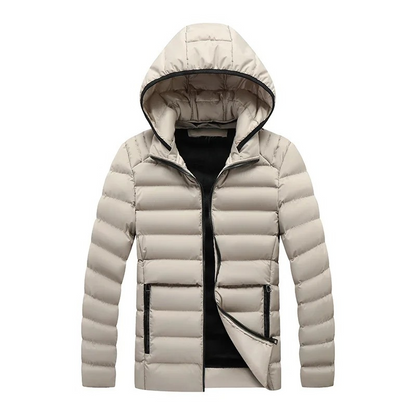 Men's quilted transition jacket - With hood, Warm, With zip