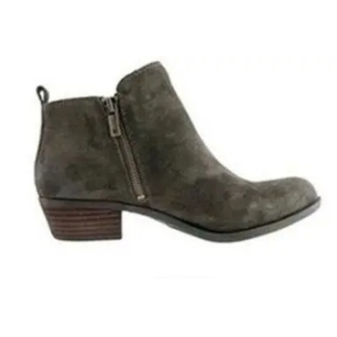 Ankle Boots with Low Heel and Vintage Finish - Women's Ankle Boots