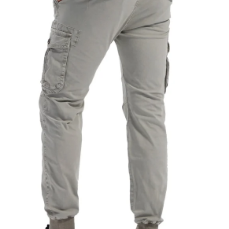 Wide drawstring - Cargo trousers for men - Comfortable outdoor trousers with pockets, elasticated waistband