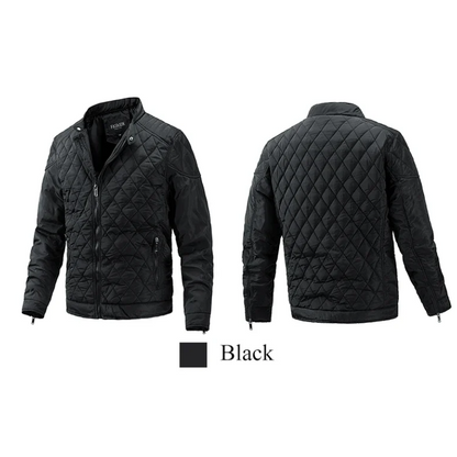 Men's quilted transitional jacket - diamond pattern, light, casual