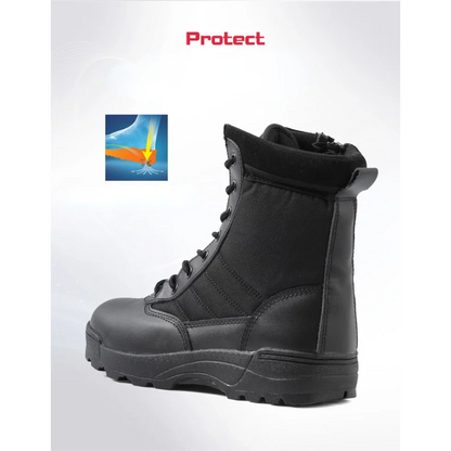 Men's boots with side zip and reinforced toe cap