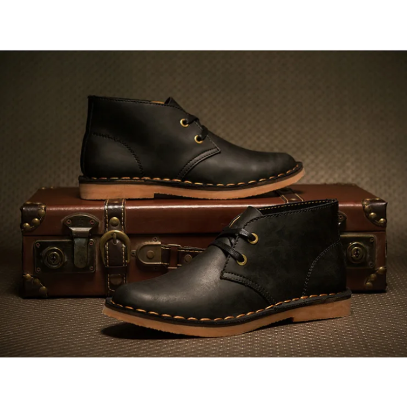 Timeless leather chukka boots for men, comfortable and durable