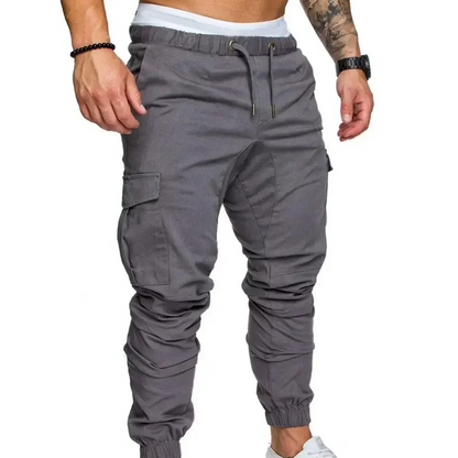 Cargo trousers men - Sporty jogging trousers with pockets, elasticated waistband