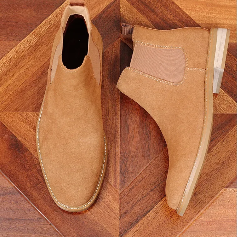 Men's suede Chelsea boots with non-slip sole