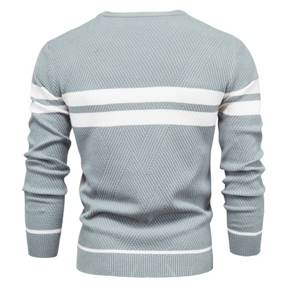 Striped men's sweater with modern design for stylish appearances