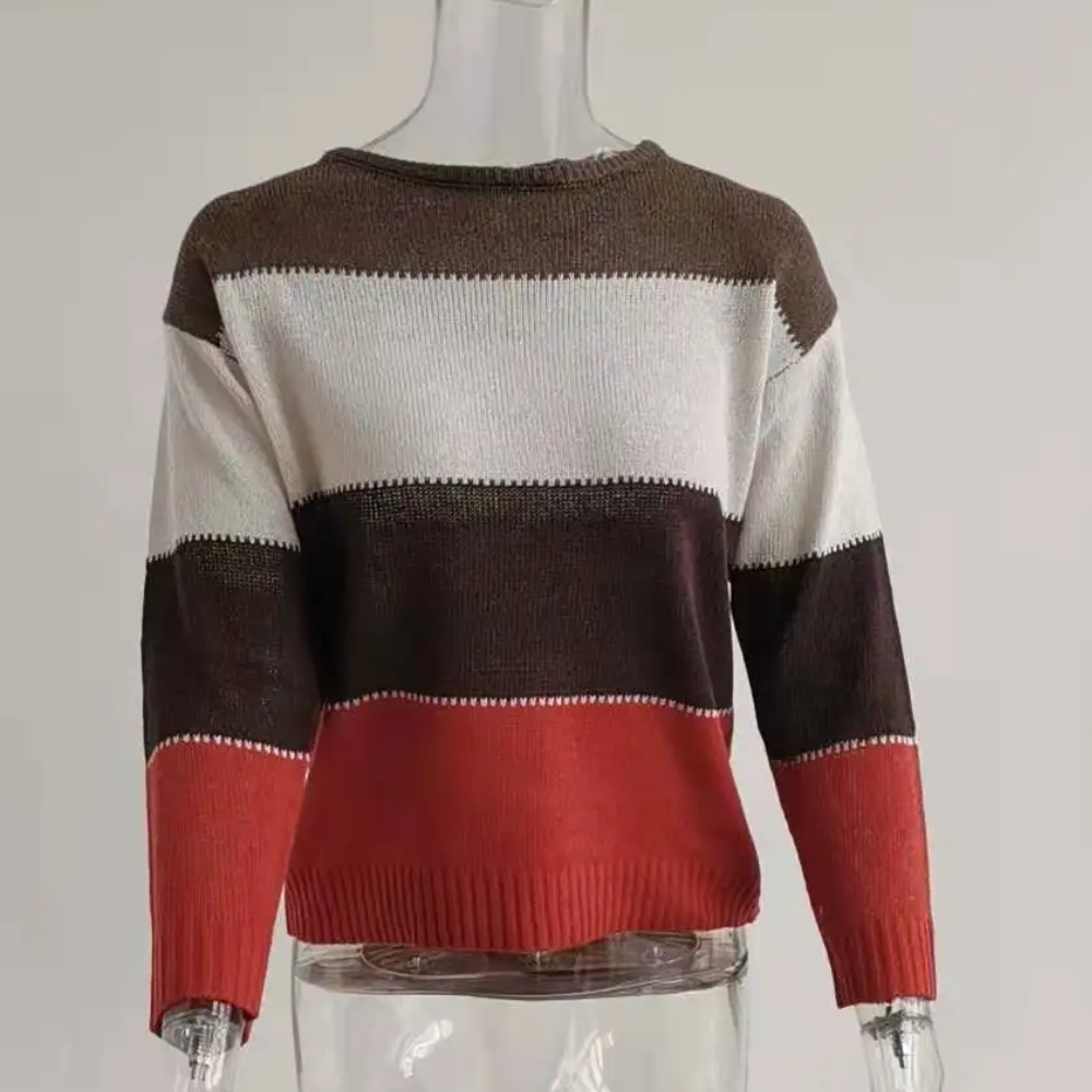 Soft Colour Block Pullover, Comfortable Sweater