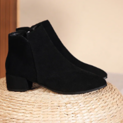 Low Heel Ankle Boots with Side Zip for Women - Women's Ankle Boots