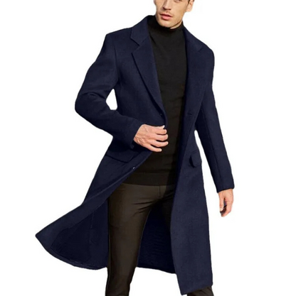 Long men's coat - Classic wool coat with slim fit