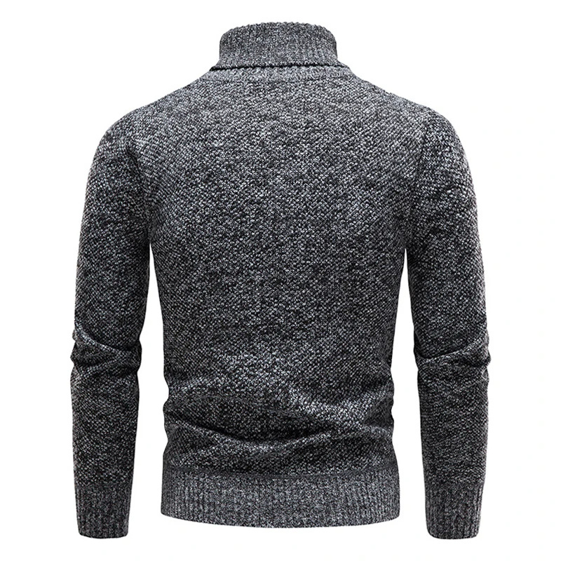 Turtleneck jumper men - Warm turtleneck jumper with melange effect