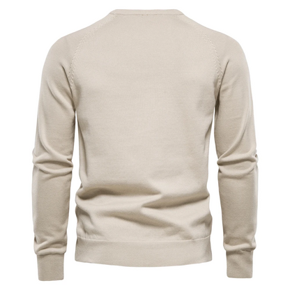 Structured round neck men's  sweater for an elegant appearance