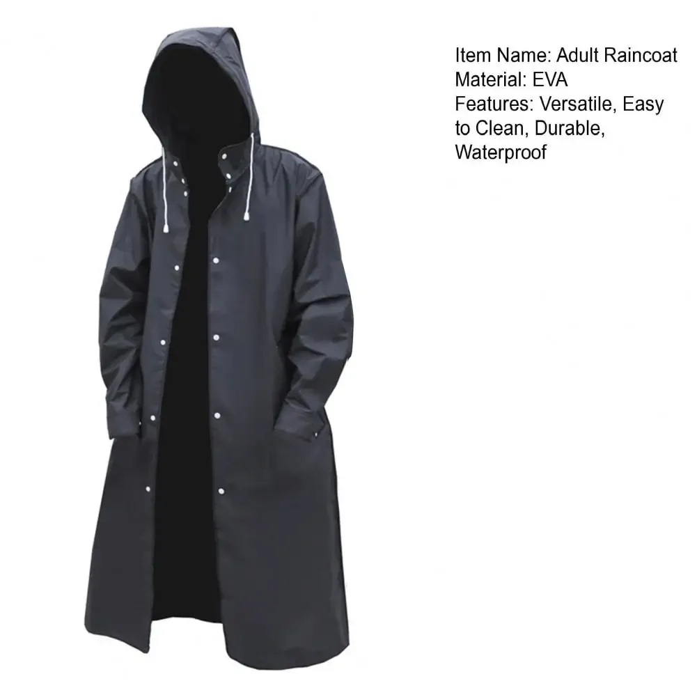 Men's mackintosh long waterproof with hood and pockets