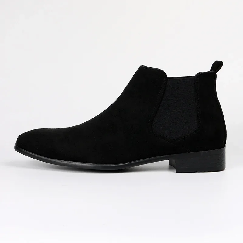 Slim suede men's Chelsea boots with elasticated insert