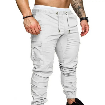 Cargo trousers men - Sporty jogging trousers with pockets, elasticated waistband