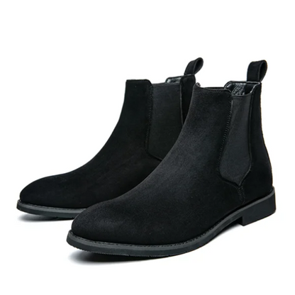 Fashionable suede Chelsea boots for men with elasticated insert