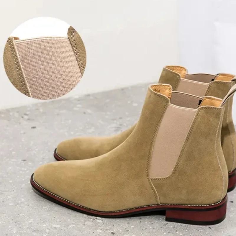 High-quality suede Chelsea boots for men with rubber soles