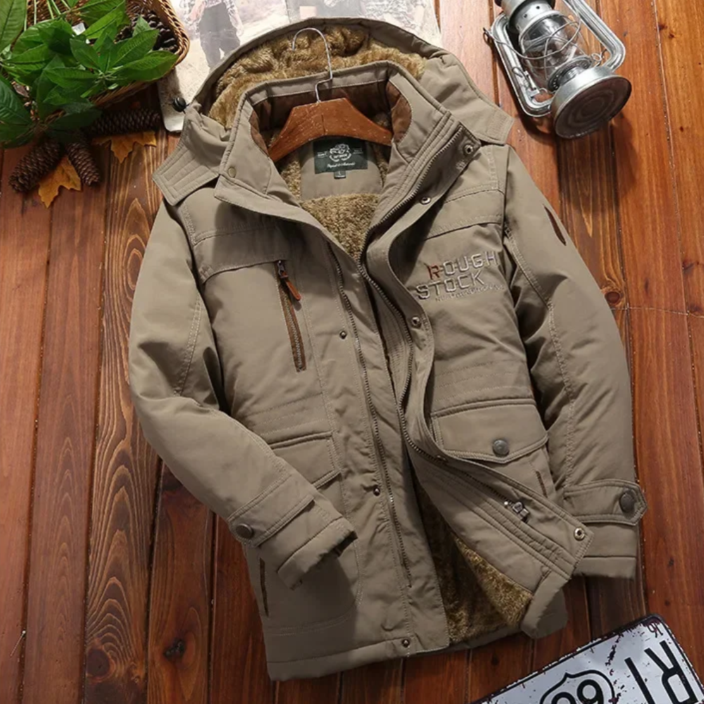 High-quality parka jacket for men with warm fleece lining