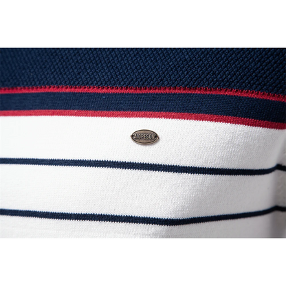 Striped round neck men's trui in nautical style