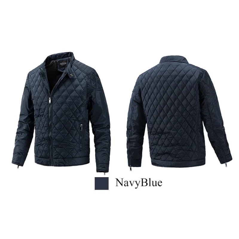 Men's quilted transitional jacket - diamond pattern, light, casual