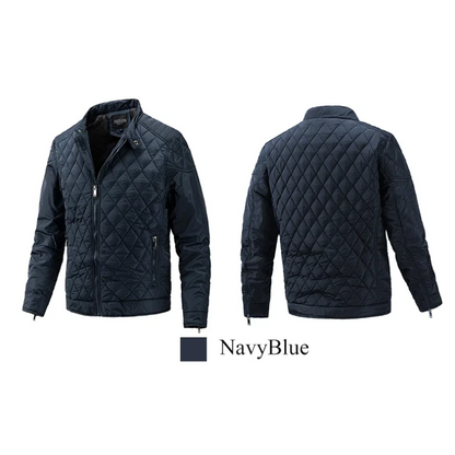 Men's quilted transitional jacket - diamond pattern, light, casual