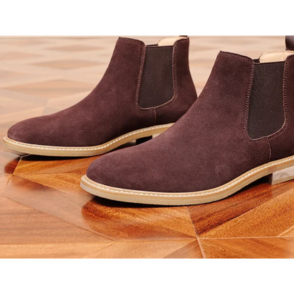 Men's suede Chelsea boots with non-slip sole