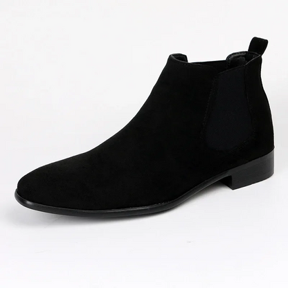 Slim suede men's Chelsea boots with elasticated insert