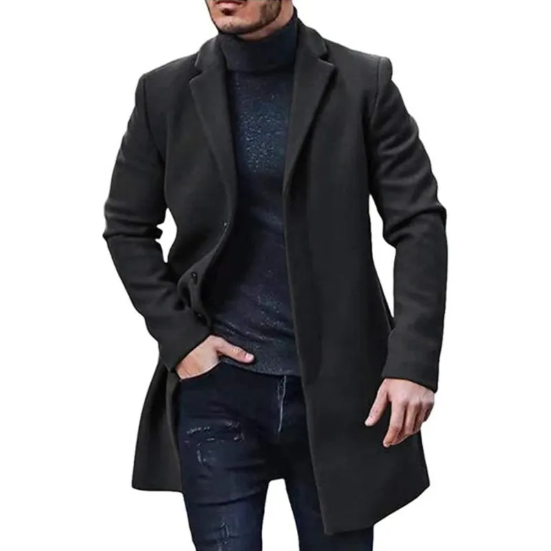 Modern men's coat - Slim-fit wool coat with single-breasted design