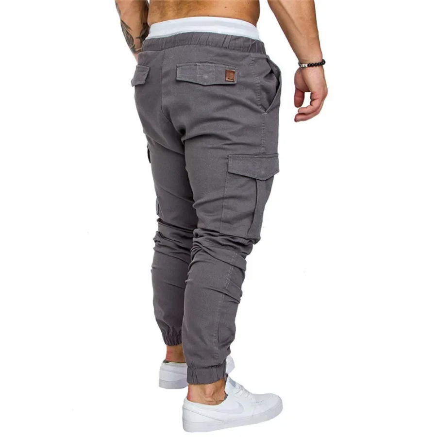 Cargo trousers men - Sporty jogging trousers with side pockets, elasticated waistband