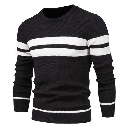 Striped men's sweater with modern design for stylish appearances