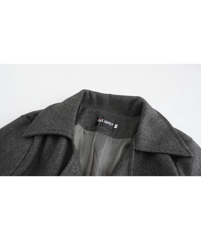 Elegant men's coat - Double-breasted winter coat with wide lapels