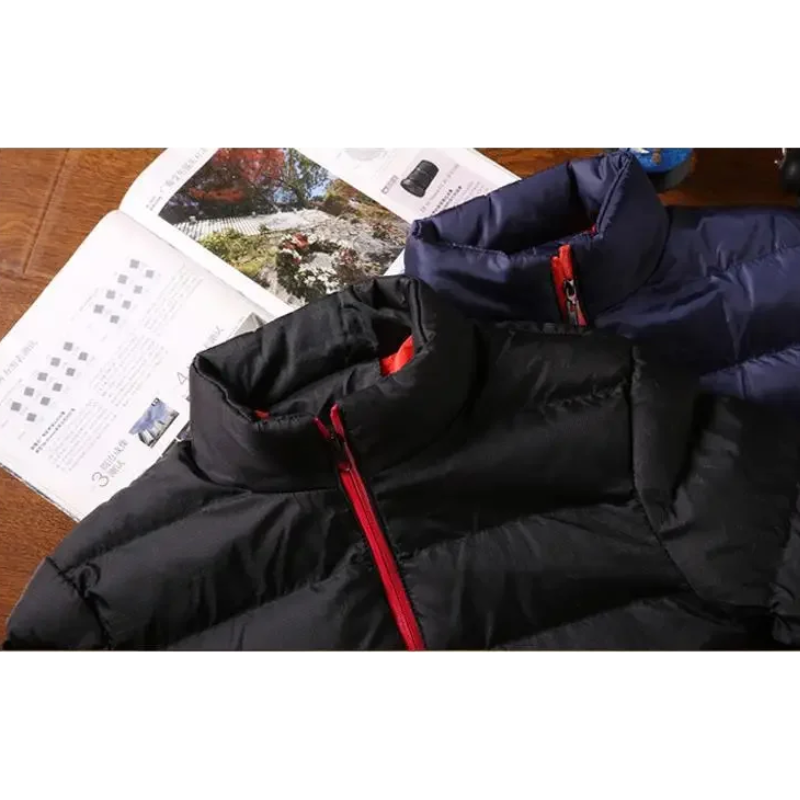 Men's puffer jacket with side pockets and front zip