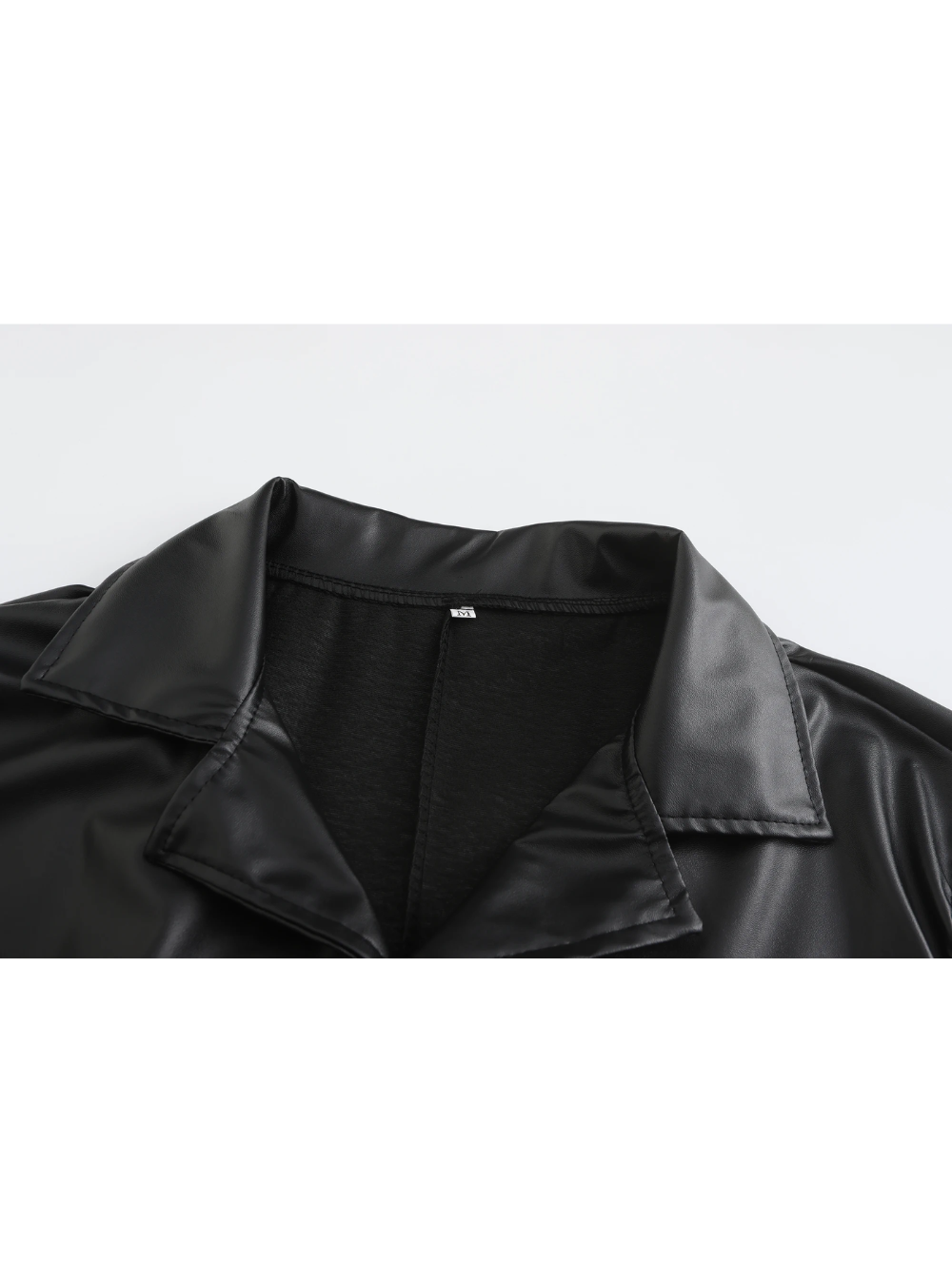 Modern men's coat - Long leather coat with classic lapels