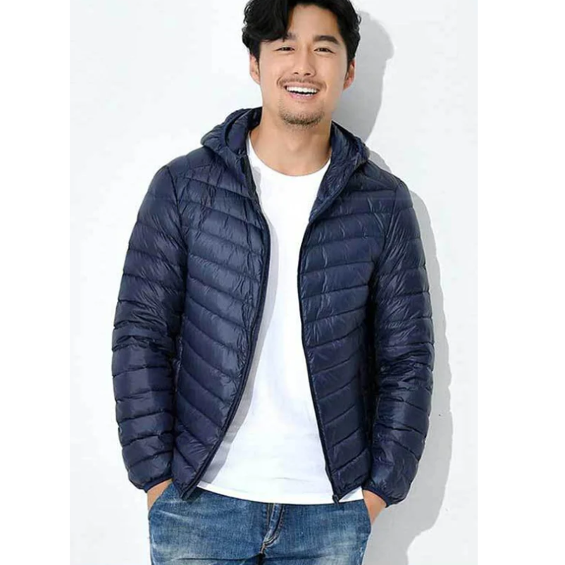 Men's quilted transition jacket - With hood, Lightweight, Warm