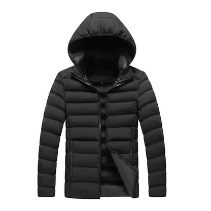 Men's quilted transition jacket - With hood, Warm, With zip