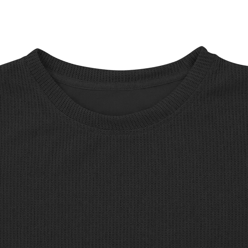 Textured round neck men's trui for casual street style