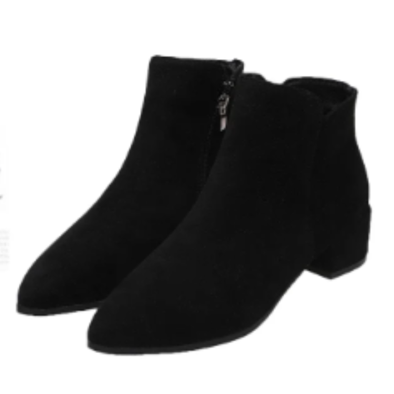 Low Heel Ankle Boots with Side Zip for Women - Women's Ankle Boots