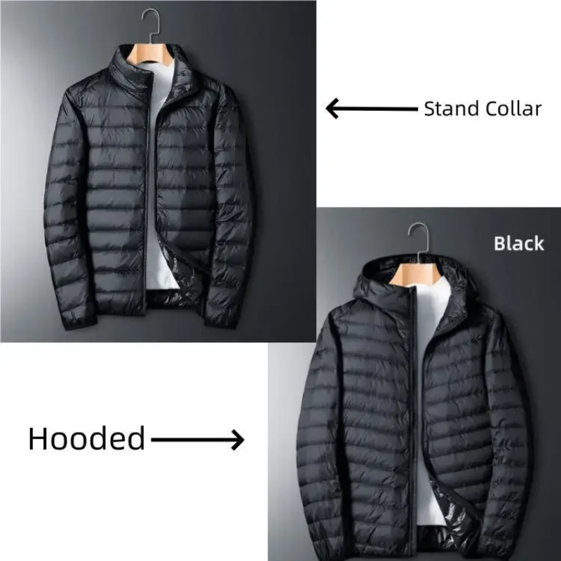 Men's quilted transition jacket - With hood, Lightweight, Casual