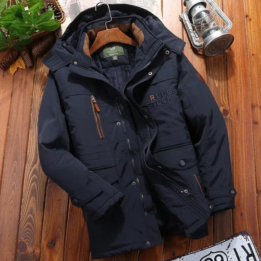 High-quality parka jacket for men with warm fleece lining